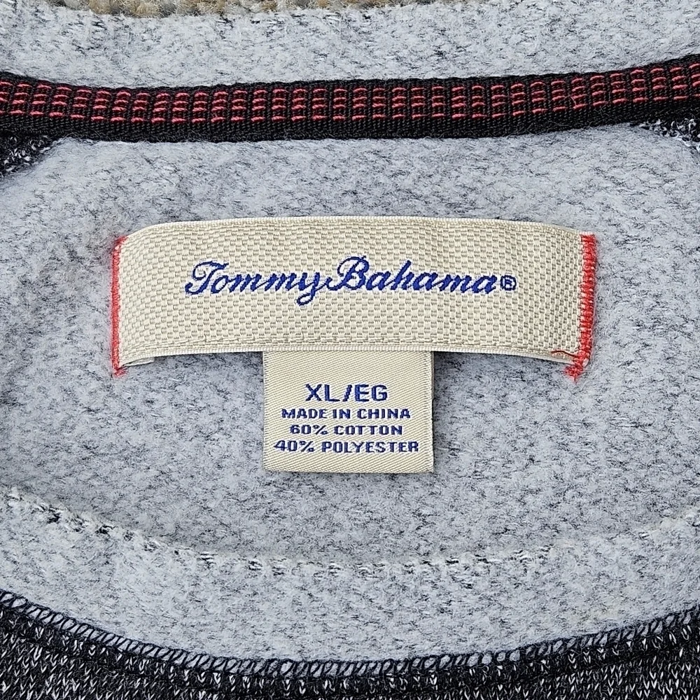 Tommy Bahama Sweater Charcoal Gray Two Tone Pullover Super Soft Men's Size XL